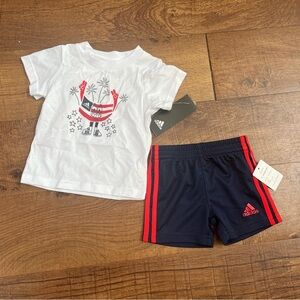 Nwt baby boy 4th Fourth of July 2 two piece outfit 3 months shorts SS T-shirt